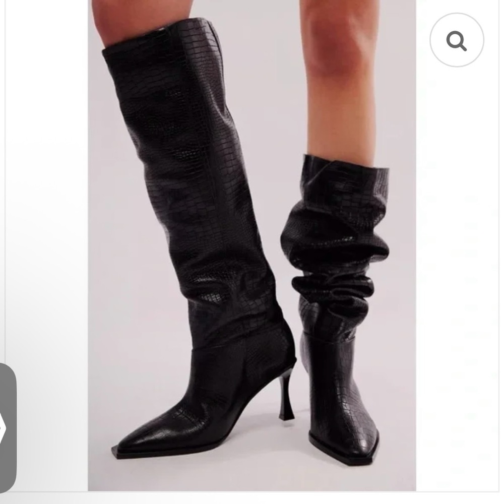 Free People x Vicenza Friday Fever Heeled Knee High Croc Boots